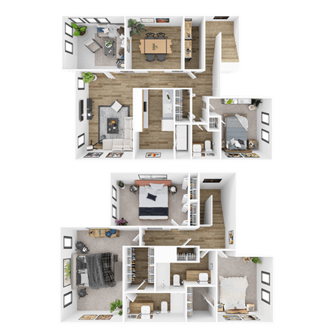 the floor plans of three different layouts of a house